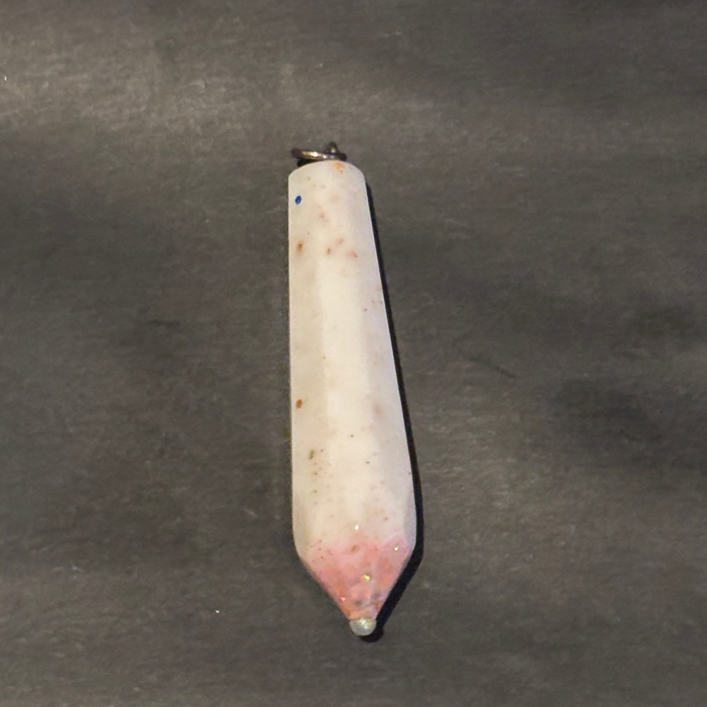 Pink and White Pendant (handmade)
